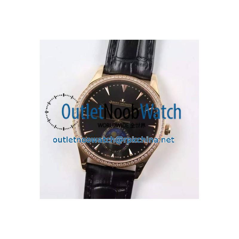 Replica Jaeger-LeCoultre Master Ultra Thin Moon Rose Gold Black Dial Swiss JLC 925