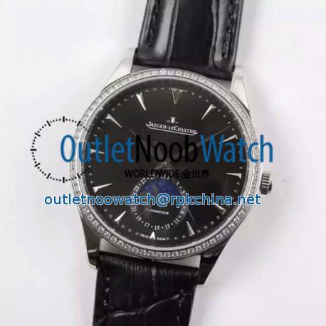 Replica Jaeger-LeCoultre Master Ultra Thin Moon Stainless Steel Black Dial Swiss JLC 925