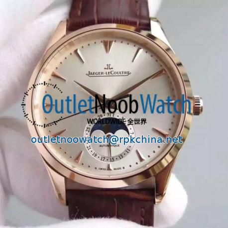 Replica Jaeger-LeCoultre Master Ultra Thin Moon Rose Gold Silver Dial Swiss JLC 925