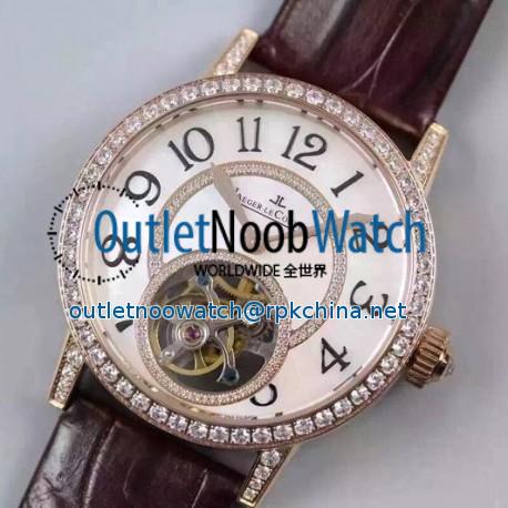 Replica Jaeger-LeCoultre Rendez Vous Tourbillon Ladies Rose Gold & Diamonds Pearl Dial Swiss Tourbillon