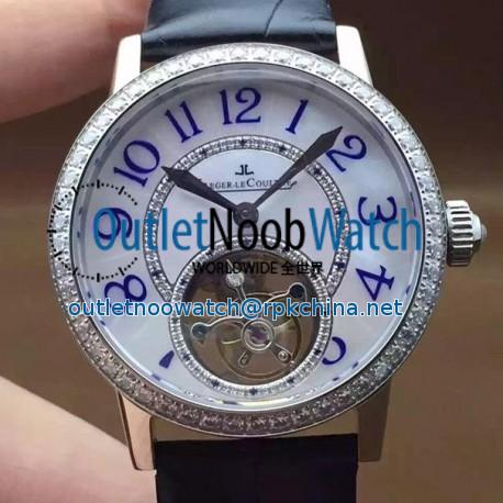 Replica Jaeger-LeCoultre Rendez Vous Tourbillon Ladies Stainless Steel & Diamonds Pearl Dial Swiss Tourbillon