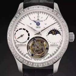 Replica Jaeger-LeCoultre Master Grande Tradition Tourbillon Stainless Steel & Diamonds White Dial Swiss Tourbillon