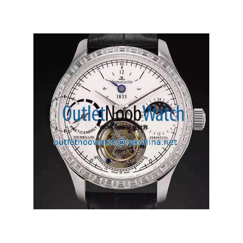 Replica Jaeger-LeCoultre Master Grande Tradition Tourbillon Stainless Steel & Diamonds White Dial Swiss Tourbillon