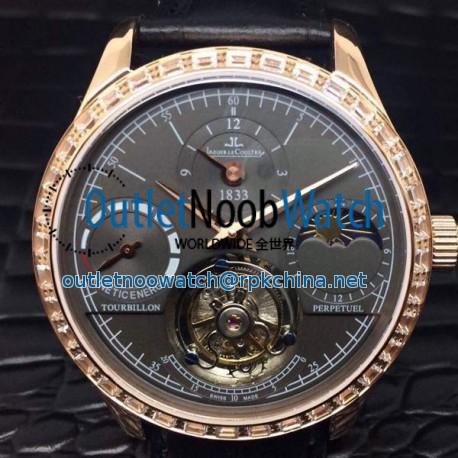 Replica Jaeger-LeCoultre Master Grande Tradition Tourbillon Rose Gold & Diamonds Black Dial Swiss Tourbillon