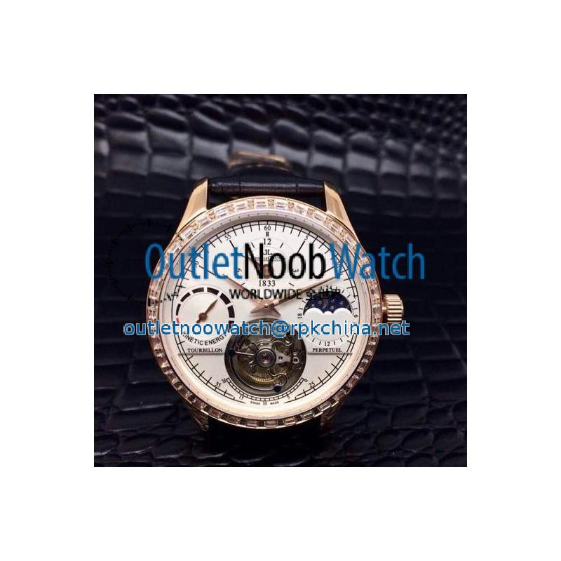 Replica Jaeger-LeCoultre Master Grande Tradition Tourbillon Rose Gold & Diamonds White Dial Swiss Tourbillon