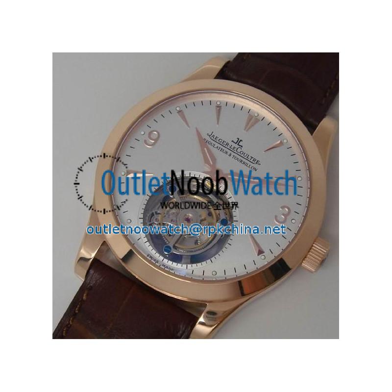 Replica Jaeger-LeCoultre Master Ultra Thin Tourbillon Rose Gold White Dial Swiss Tourbillon