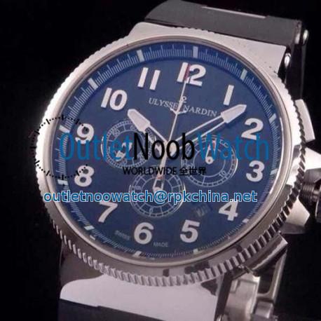 Replica Ulysse Nardin Marine Chronograph Stainless Steel Arabian Numbers Black Dial Swiss 7750