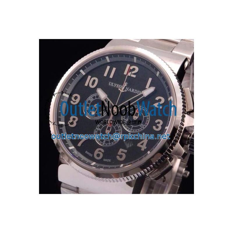 Replica Ulysse Nardin Marine Chronograph Stainless Steel Arabian Numbers Black Dial Swiss 7750