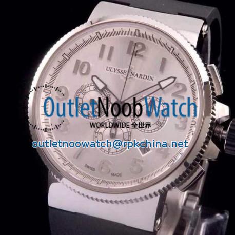 Replica Ulysse Nardin Marine Chronograph Stainless Steel Arabian Numbers White Dial Swiss 7750