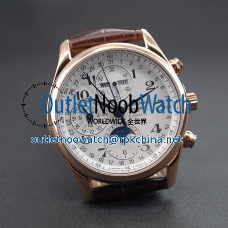 Replica Longines Conquest Classic Chronograph Moonphase Rose Gold White Dial Swiss 7751