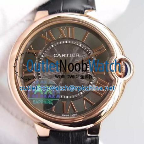 Replica Cartier Ballon Bleu Rose Gold Brown Dial Swiss 2836-2