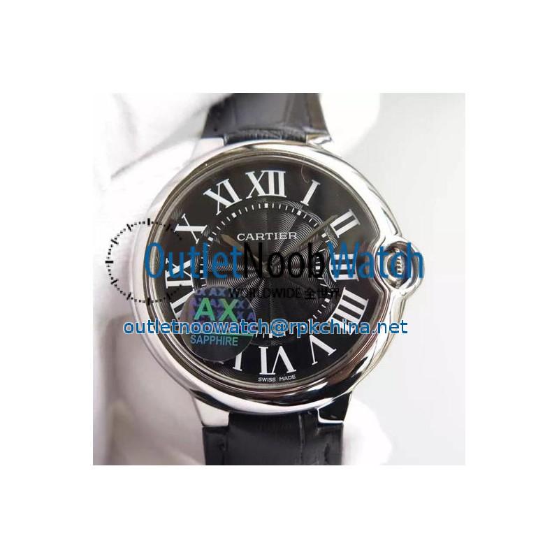 Replica Cartier Ballon Bleu Stainless Steel Black Dial Swiss 2836-2