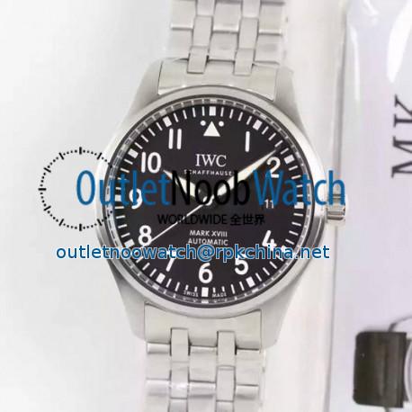 Replica IWC Pilot Mark XVIII IW327002 Stainless Steel Black Dial Swiss 2892