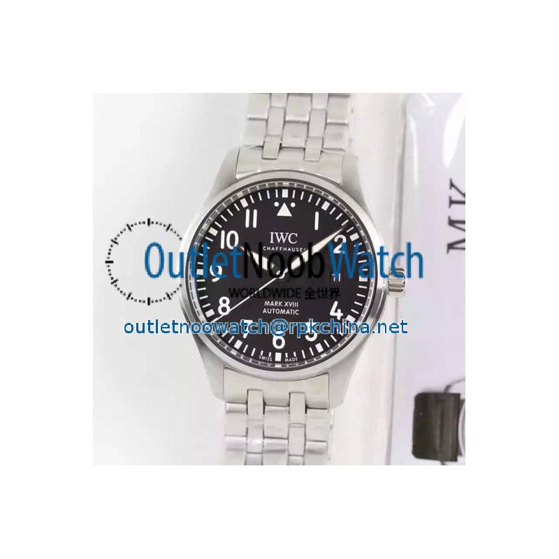 Replica IWC Pilot Mark XVIII IW327002 Stainless Steel Black Dial Swiss 2892