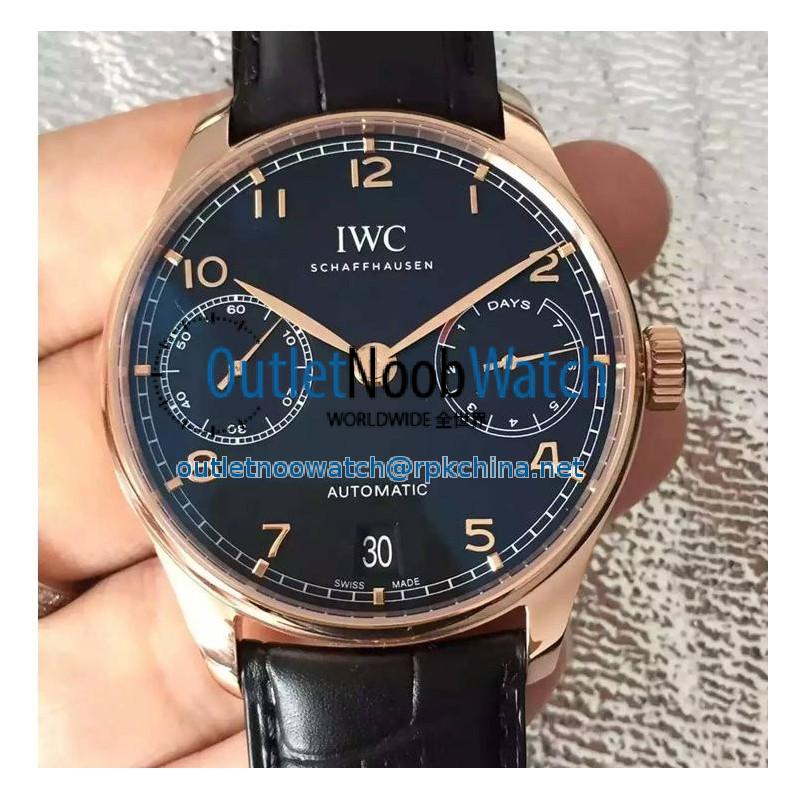 Replica IWC Portuguese IW500701 Rose Gold Black Dial Swiss 52010