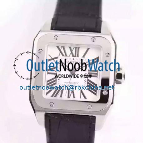 Replica Cartier Santos 100 Midsize Stainless Steel White Dial Swiss 2671