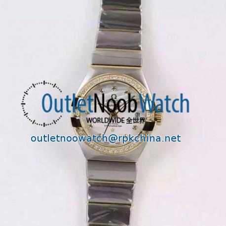 Replica Omega Constellation Double Eagle Lady 27MM Stainless Steel & Yellow Gold White Dial Swiss 8520