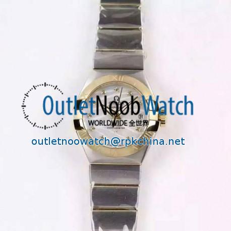 Replica Omega Constellation Double Eagle Lady 27MM Stainless Steel & Yellow Gold White Dial Swiss 8520