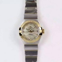 Replica Omega Constellation Double Eagle Lady 27MM Stainless Steel & Yellow Gold Gold Dial Swiss 8520