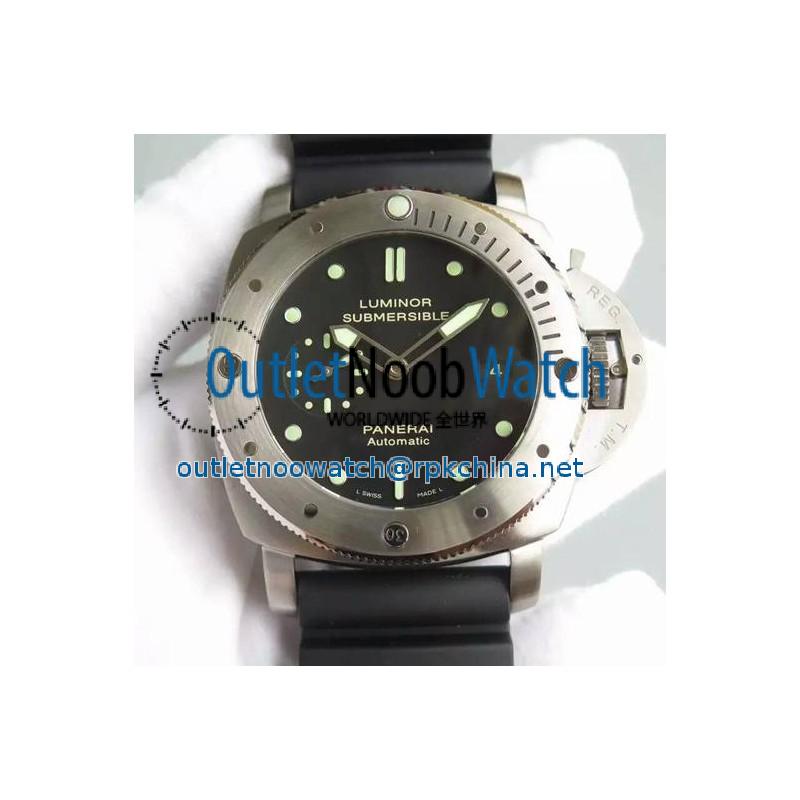 Replica Panerai Luminor Submersibe 1950 PAM 305 Titanium Black Dial Swiss P9000