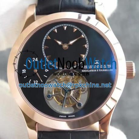 Replica Jaeger-LeCoultre Master Grande Tradition Tourbillon Rose Gold Black Dial Swiss Tourbillon