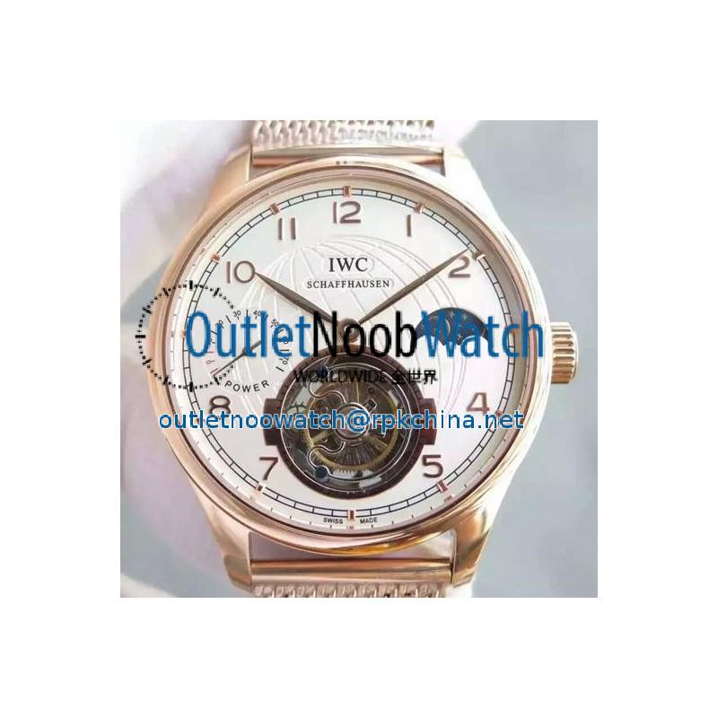 Replica IWC Portuguese Regulateur Tourbillon Rose Gold White Dial Swiss Tourbillon