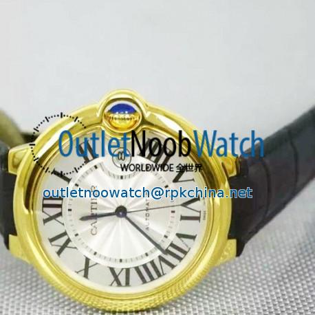 Replica Cartier Ballon Bleu 42MM 24K Yellow Gold Plated White Dial Swiss 2836-2