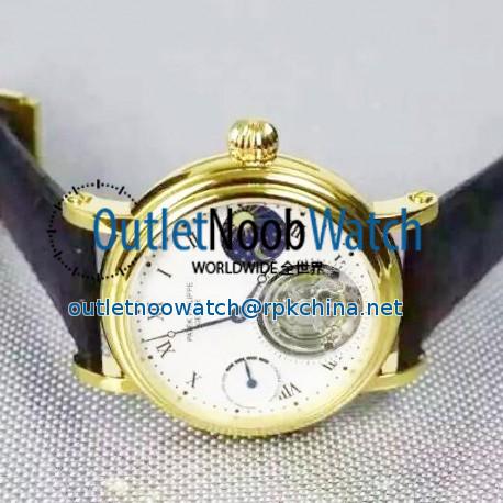 Replica Patek Philippe Grand Complication Tourbillon 18K Yellow Gold Plated White Dial Swiss Tourbillon