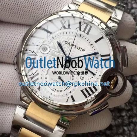 Replica Cartier Ballon Bleu Chronograph Stainless Steel White Dial Swiss 7750