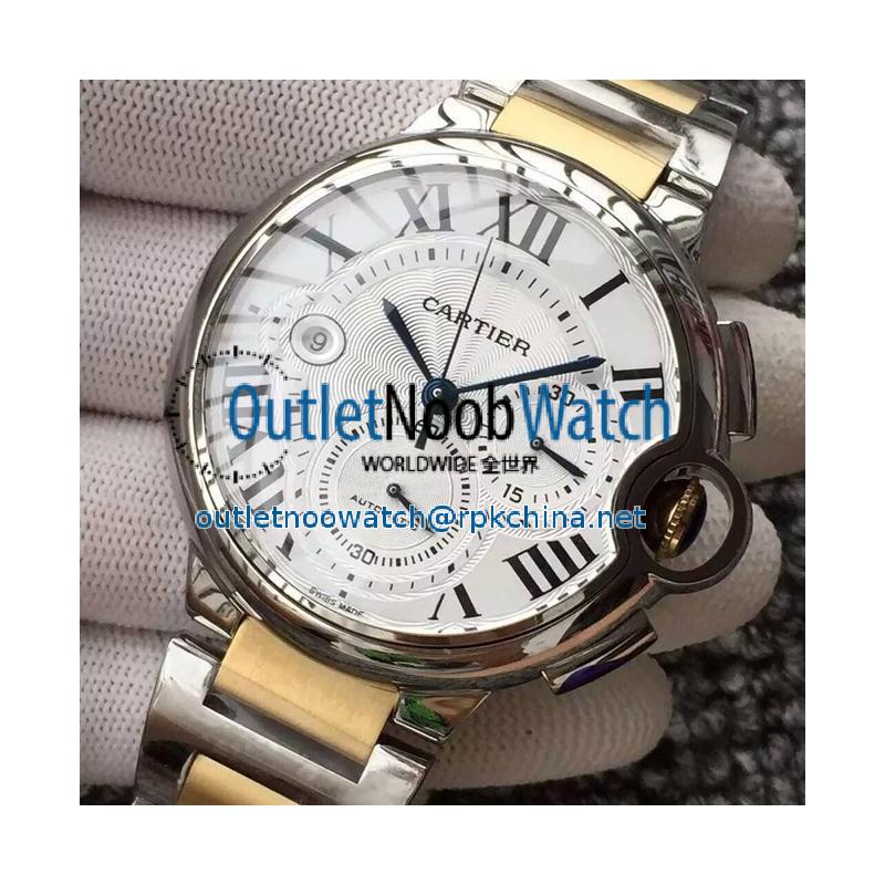 Replica Cartier Ballon Bleu Chronograph Stainless Steel White Dial Swiss 7750