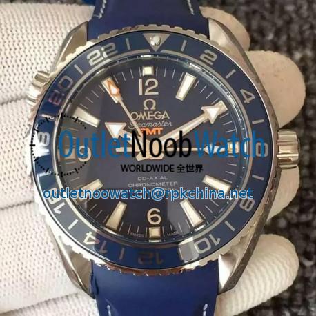 Replica Omega Seamaster Planet Ocean GMT Stainless Steel Blue Dial Swiss 8605