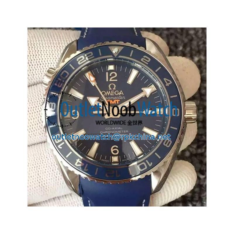 Replica Omega Seamaster Planet Ocean GMT Stainless Steel Blue Dial Swiss 8605