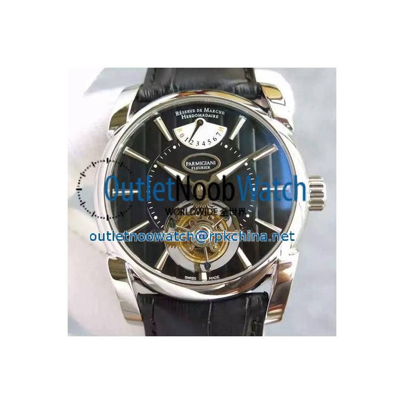 Replica Parmigiani Fleurier Tonda Tourbillon Stainless Steel Black Dial Swiss Tourbillon