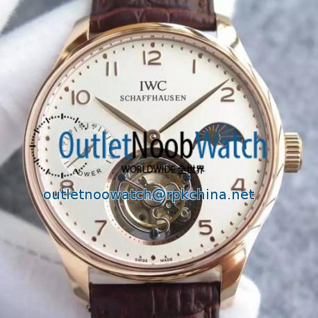 Replica IWC Portuguese Regulateur Tourbillon Rose Gold White Dial Swiss Tourbillon