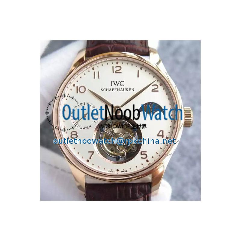 Replica IWC Portuguese Regulateur Tourbillon Rose Gold White Dial Swiss Tourbillon