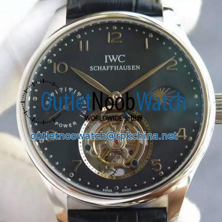 Replica IWC Portuguese Regulateur Tourbillon Stainless Steel Black Dial Swiss Tourbillon