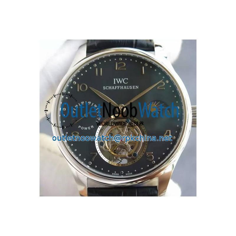 Replica IWC Portuguese Regulateur Tourbillon Stainless Steel Black Dial Swiss Tourbillon