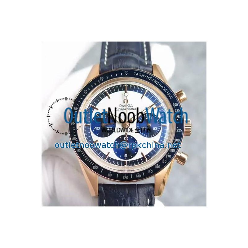 Replica Omega Speedmaster Moonwatch Limited Edition Rose Gold White & Blue Dial Swiss 1861