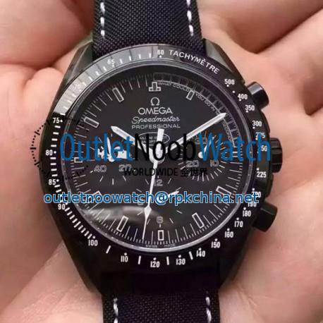 Replica Omega Speedmaster Moonwatch Anniversary Silver Snoopy PVD Black Dial Swiss 9300