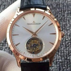 Replica Jaeger-LeCoultre Master Ultra Thin Tourbillon Rose Gold White Dial Swiss Tourbillon