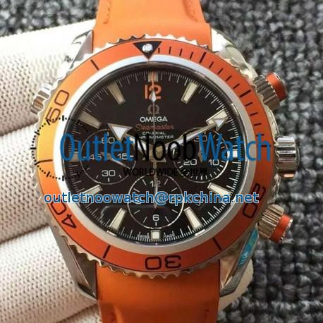 Replica Omega Seamaster Planet Ocean Chronograph Stainless Steel Black Dial Swiss 7750