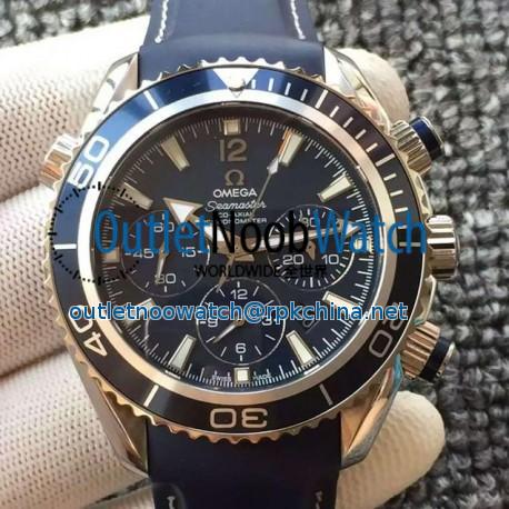 Replica Omega Seamaster Planet Ocean Chronograph Stainless Steel Blue Dial Swiss 7750