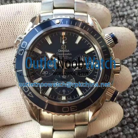 Replica Omega Seamaster Planet Ocean Chronograph Stainless Steel Blue Dial Swiss 7750