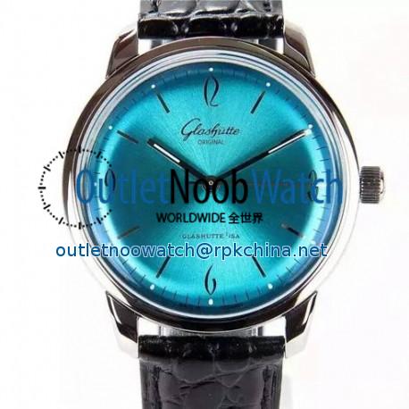 Replica Glashutte Senator Sixties Stainless Steel Blue Dial Swiss Caliber 39-52