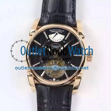 Replica Parmigiani Fleurier Tonda Tourbillon Rose Gold Black Dial Swiss Tourbillon