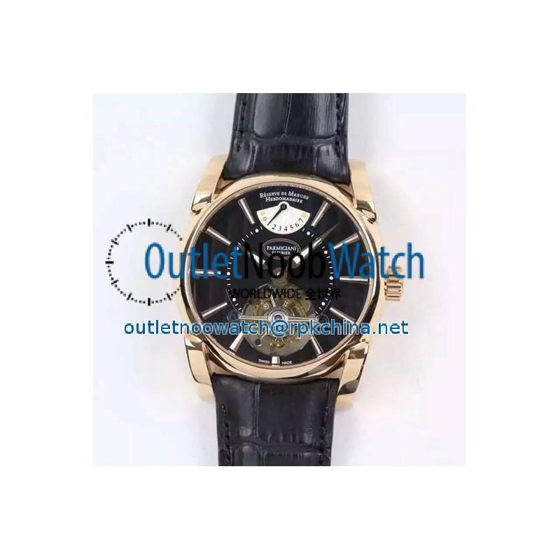 Replica Parmigiani Fleurier Tonda Tourbillon Rose Gold Black Dial Swiss Tourbillon