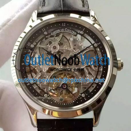 Replica Jaeger-LeCoultre Master Ultra Thin Tourbillon Stainless Steel Black & Skeleton Dial Swiss Tourbillon