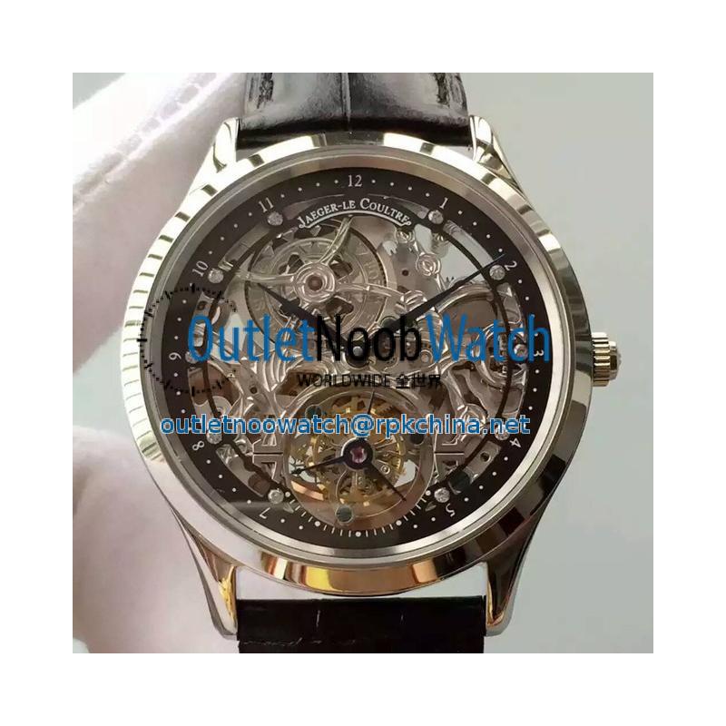 Replica Jaeger-LeCoultre Master Ultra Thin Tourbillon Stainless Steel Black & Skeleton Dial Swiss Tourbillon