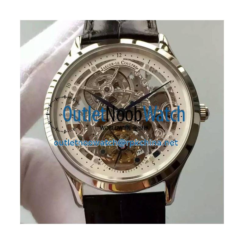 Replica Jaeger-LeCoultre Master Ultra Thin Tourbillon Stainless Steel White & Skeleton Dial Swiss Tourbillon