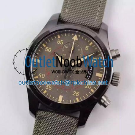 Replica IWC Pilot IWC388002 Chronograph PVD Green Dial Swiss 7750